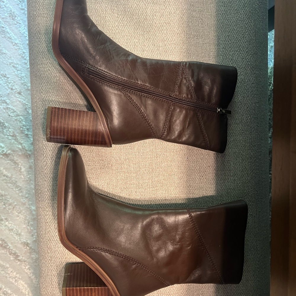 Franco Sarto Dark Brown Heeled Boots Stevie bootie